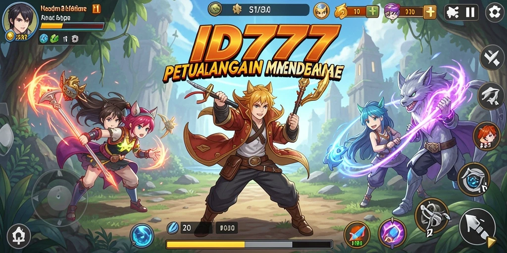 Tangkapan layar ID777 menampilkan aksi gameplay yang seru di dunia anime.