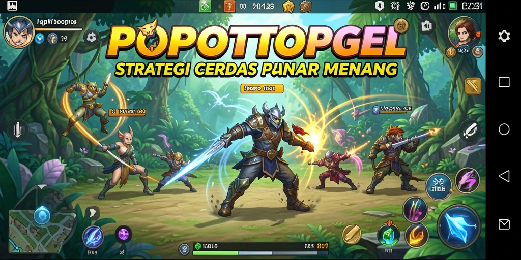 Tampilan layar utama gameplay strategi dari POPOTOPGEL.