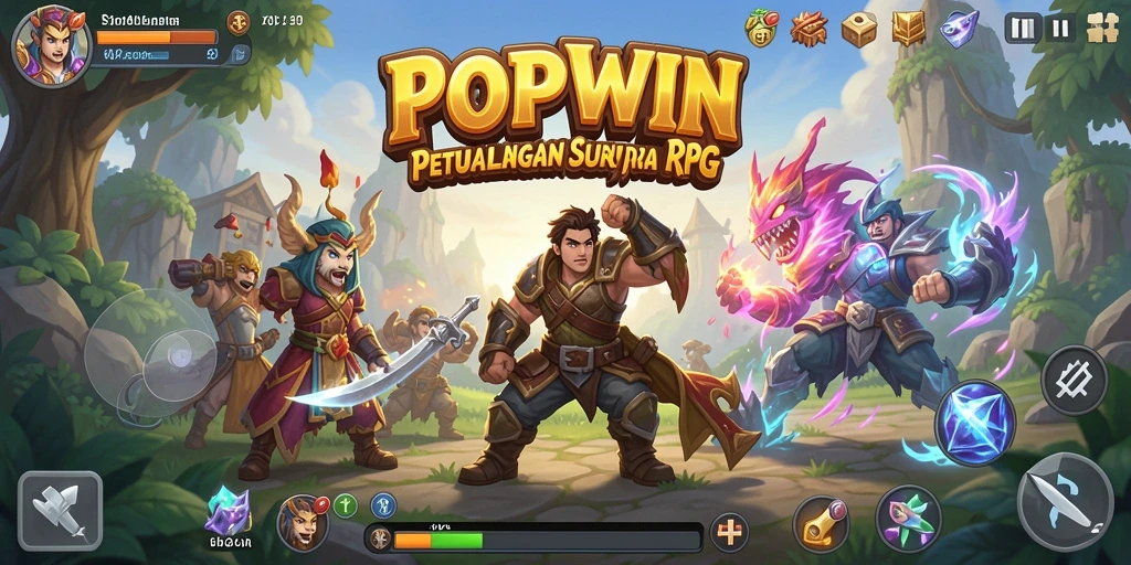 Gameplay seru dan menantang dalam <strong>POPWIN</strong>, dunia RPG yang memikat.