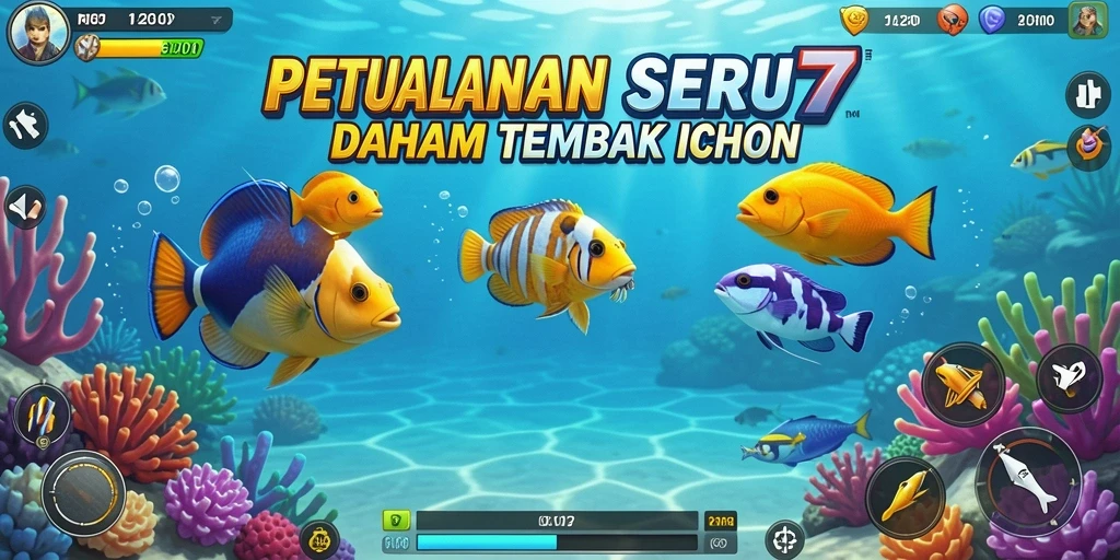 Screenshot gameplay RICH7 menampilkan momen seru menembak ikan.